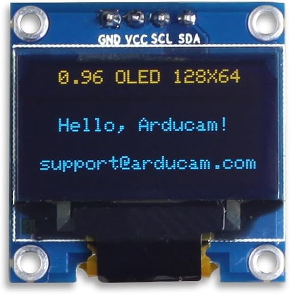 0.96 Inch OLED Module 12864 128x64 Yellow Blue SSD1306 Driver I2C Serial Self-Luminous Display Board for Arduino Raspberry Pi Pico