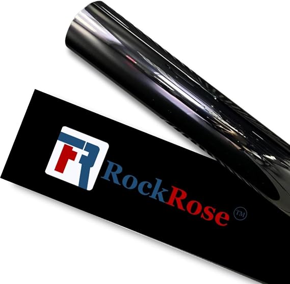 RockRose 5% Nano Ceramic Car Window Tint 12 in x 100FT 2PLY Privacy Film Heat Block, 99% UVR, and 85% IRR Block for Auto or Home Strong Adhesive, Easy Shrink, Plotter Friendly - Charcoal