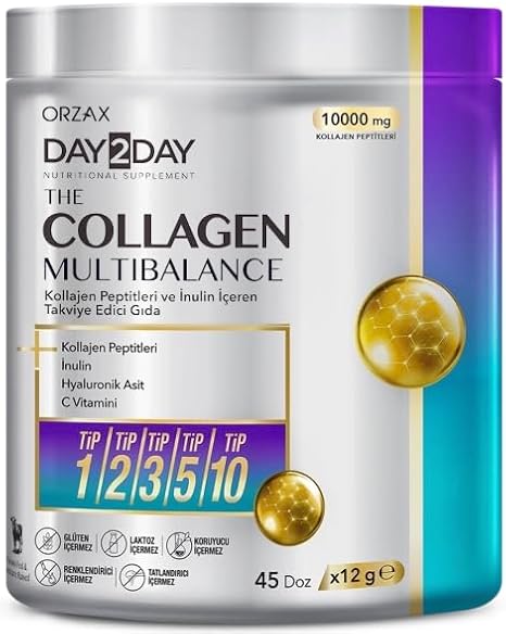 DAY2DAY The Collagen MultiBalance Kolajen Peptitleri, İnulin, Hyaluronik Asit, C Vitamini, 540 gr, Toz Form