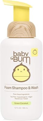 Sun Bum Baby Bum Shampoo & Wash - Foaming Soap for Sensitive Skin with Nourishing Coconut Oil - Natural Fragrance - Gluten Free and Vegan - 12 oz