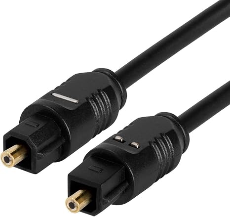 Coverzone Optik Ses Kablosu Toslink - Toslink 2 Metre YWL2.2 Dijital Audio Fiber Optik Kablo TV Soundbar Hoparlör Ses Sistemleri İçin Optik Bağlantı Kablosu | ZR146 (Siyah 2 Metre)