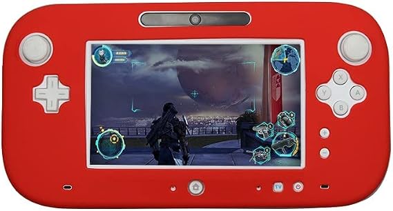 Silicone Rubber Case for Wii U Console Protector Ultra Soft Gel Cover Skin Shell-Red
