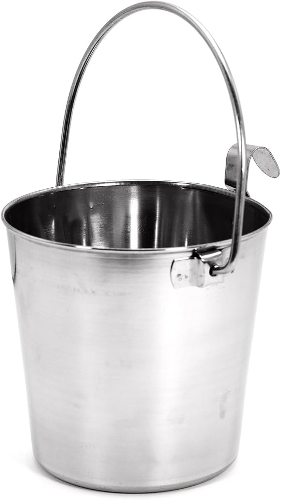 Jeffers Stainless Steel Hanging Pail with Handle & 1 Hook - 2 Quart