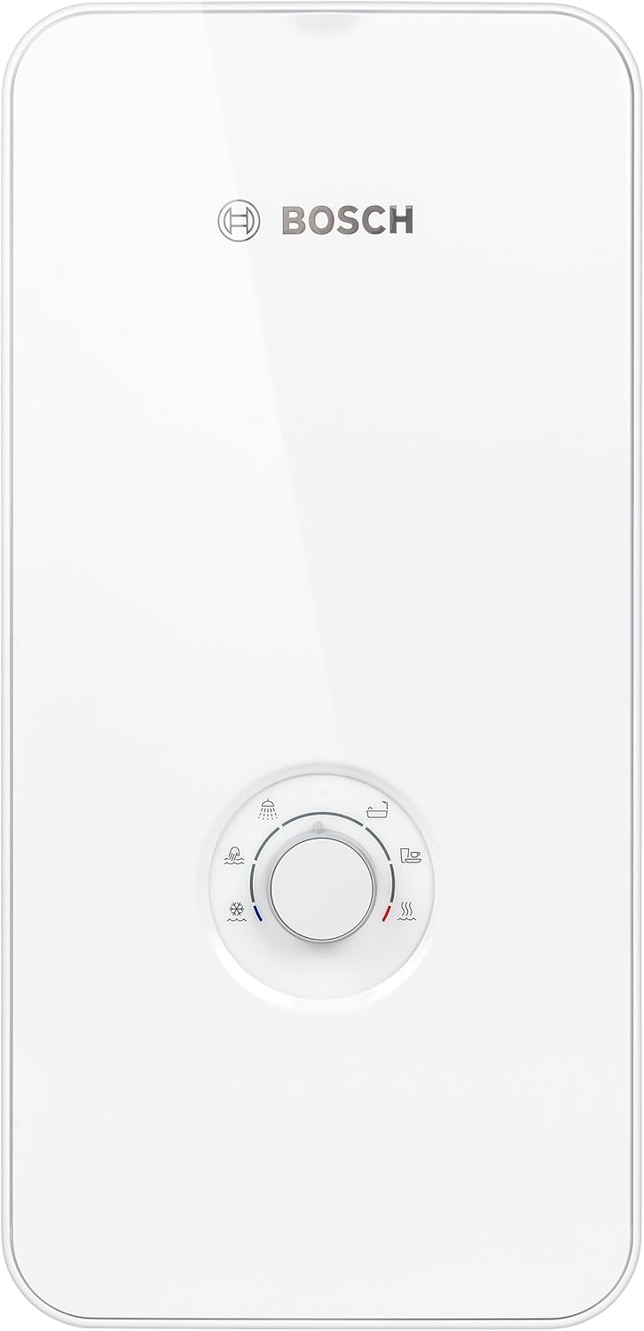 Bosch elektronisch geregelter Durchlauferhitzer Tronic Comfort AquaStop 15/18/21 kW - Umschaltbar druckfest stufenlose Temperaturwahl moderne Glas-Optik weiß [Energieklasse A] [Energieklasse A]