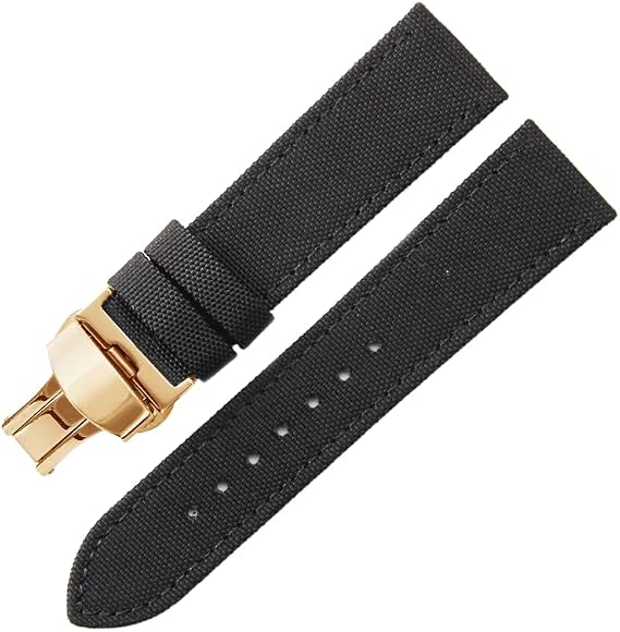 Nylon & Leather Watch Band Hybrid Canvas Replacement Men's Watch Strap for Seiko NATO