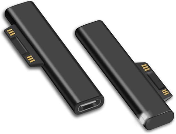 Sisyphy Surface Connect to USB-C Charging Adapter for Microsoft Surface Pro | 1-Pack, Female USB-C input, for Surface Pro 12/11/10/7/6/5/4/3 Laptop Go, requires 45W+ 15V/3A PD charger and Cable