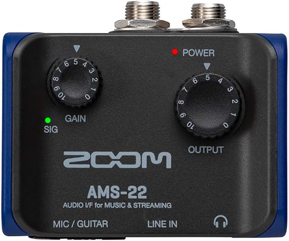 Zoom AMS-22 USB Audio Interface for Recording & Streaming, 1 In / 2 Out