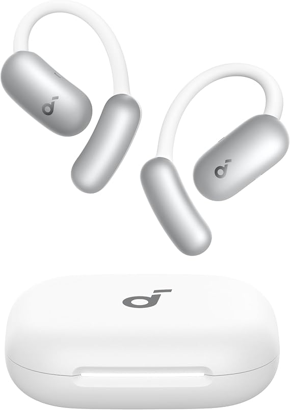 soundcore AeroFit 2 AI Assistant by Anker, Open-Ear Headphones, Pressure-Free Fit, 2× Richer Bass, Real-Time Translation Earbuds, Hi-Res Audio, 35-Hour Playtime, IP55 Waterproof Rating