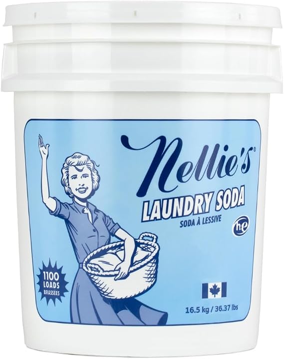 Nellies Laundry Soda Concentrated Powdered Detergent for 1,100 Loads Fragrance-Free & Septic Safe Dissolves Easily and Rinses Clean with No Residue (Made in Canada)