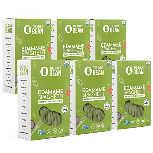 The Only Bean - Edamame Pasta Spaghetti - Gluten Free Pasta, Keto Low Carb Pasta Noodles, High Protein Pasta, Organic Healthy Noodles, Edamame Pasta, Edamame Noodles, Vegan Pasta - 8 oz 6 Pack