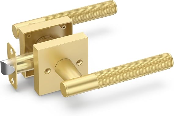 Asidrama 1 Pack Brushed Gold Passage Interior Door Handles