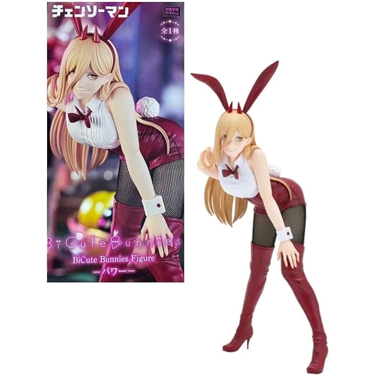 Generic Chainsaw Man BiCute Bunnies Figure Power Figure Statue Approx 9.84 Inch Japanese, White