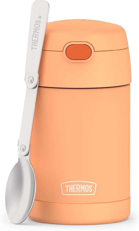 THERMOS FUNTAINER Food Jar with Spoon, 16oz, Neon Orange