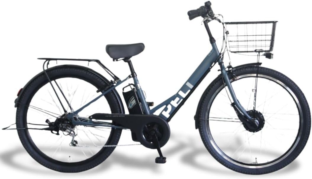 100％完成車納品 PELTECH Electric Assist Bicycle, 27.5-Inch, Shimano 6 Speeds Exterior, Large Basket, Nidec Motor TDA-728L