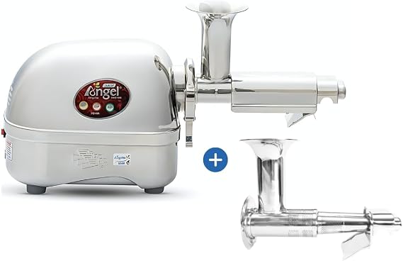 Angel Juicer AG-5500SFH Stainless Steel Electric Juice Extractor, SUS-304 Food Grade, 3HP Grinding Force, Dual Gear Technology,