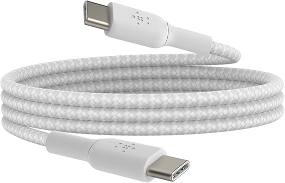 Belkin Boost Charge Örgülü USB-C - USB-C Kablosu 1 m, Beyaz