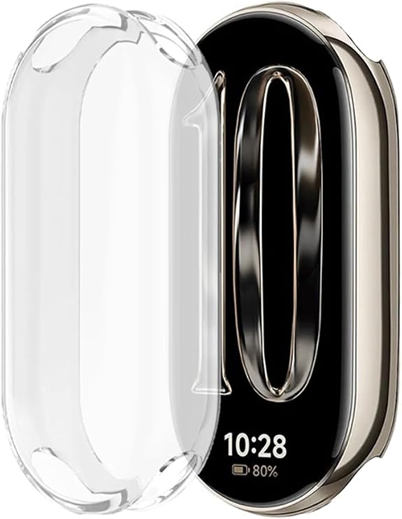 Xiaomi Smart Band 10 (Mi Band 10) ile Uyumlu Kasa Ve Ekran Koruyucu 360 Tam Koruma Silikon Kılıf (Şeffaf)