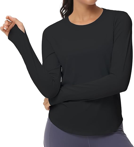 THE GYM PEOPLE Women's Long Sleeve Workout Shirts Athletic Hiking Tops