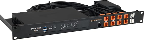 Rackmount.IT RM-SW-T12 Rack Mount Kit for SonicWall TZ570, TZ570W, and TZ670 1U with Front Ports, Antenna Punch-Outs, and Power Supply Bracket (RM-SW-T12)
