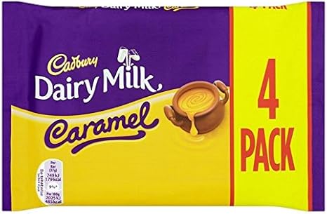 Cadbury Dairy Milk Caramel 4 Pack 5.0 oz 148 g - Cadbury Dairy Milk Caramel 4 Packs 5.0 oz 148 g