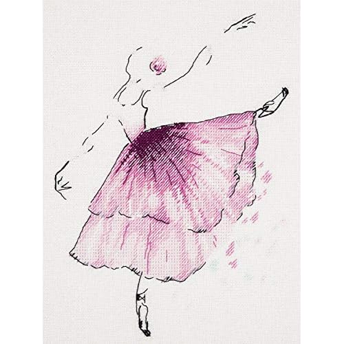 PANNA - Counted Cross Stitch Kit - Anemone Flower Ballerina - C-1886-27 Count - Linda - 9.06 x 7.68 inch - DIY kit