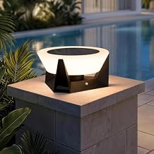 11" Solar Post Lights, IP54 Waterproof Solar Pillar Lights Outdoor, Dusk to Dawn Outdoor Lamp Post Light, Stainless Steel Column Lighting for Posts Outside Deck Patio Garden E26 Bulb