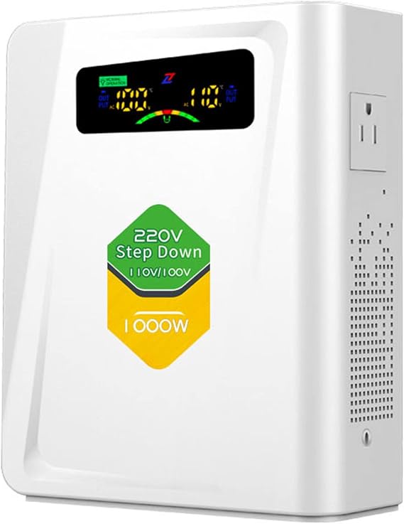 220v to 110v Step Down Transformer 1000W Power Voltage Converters, No Noise, Ten Protection Functions, Suit for Coffee Machines, Rice Cookers and Other US Appliances Used in Europe