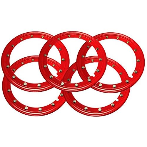 Simulated Beadlock Rings 15 inch - RED Set of 5 - One for Your Spare Wheel Too!