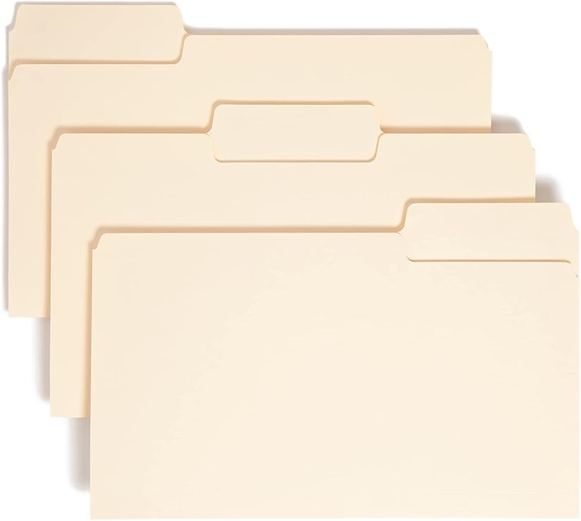 Smead SuperTab File Folder, Oversized 1/3-Cut Tab, Legal Size, Manila, 100 Per Box (15301)