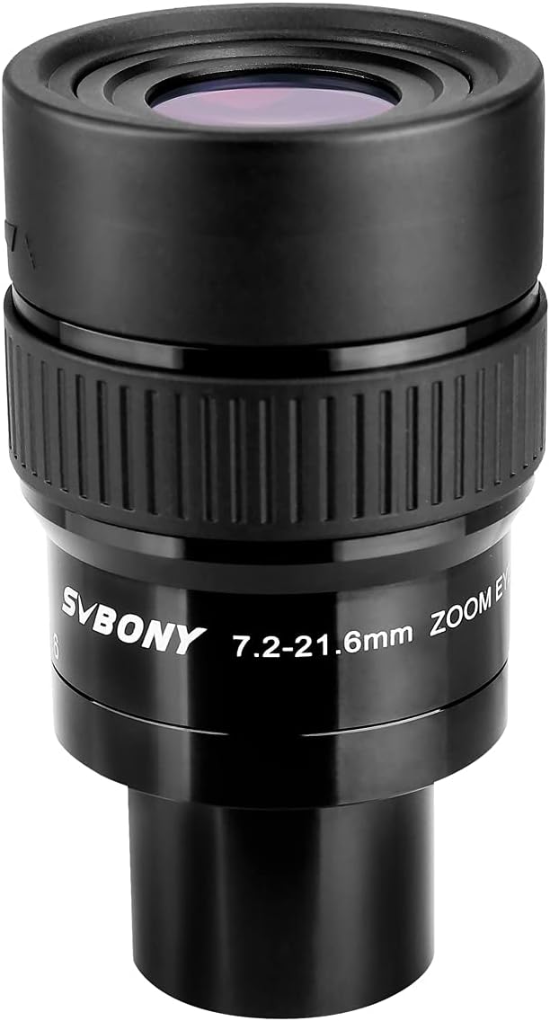 SVBONY SV191 Zoom Eyepiece for Telescope, 7.2-21.6mm Zoom Lens, Compatible with Telescopes That Accept 1.25 Inches Eyepieces