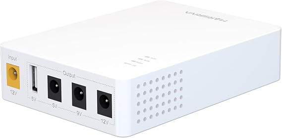 KP3 Mini UPS Battery Backup for WiFi Router, 0ms Uninterruptible Power Supply for Router, Modem, CCTV Camera, 10000mAh 36Wh DC UPS During Power Outages