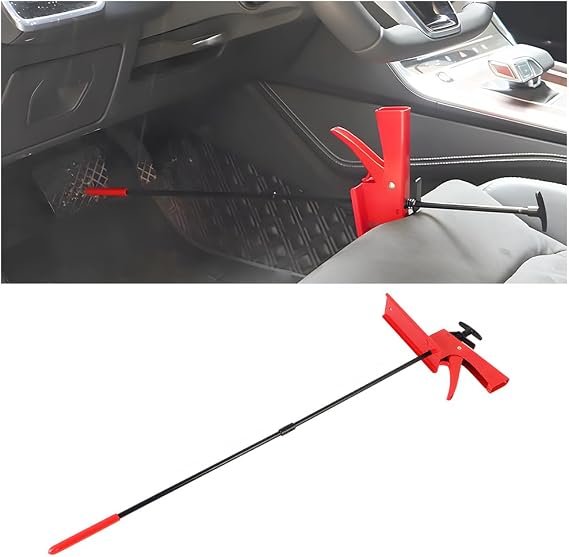 Car Brake Pedal Depressor Tool, 29" Adjustable Carbon Steel Anti Slip Vehicle Accelerator Pedal Depressor, Automotive Brake Clutch Depressing Tool, Universal for SUV RV Truck