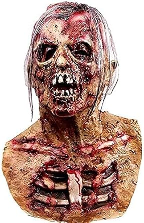 MOLEZU Scary Zombie Head Mask Vampire Mask for Adult Creepy Costume Horror Halloween Decoration Props, Latex Halloween Mask.