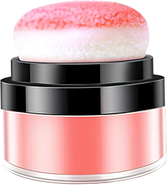 Mobestech Portable Mushroom Head Shape Powder Blush for Cheeks with Puff and Softer Powder Brush Head, Creates A Rosy Look for Women, for Valentine’s Day Or Mother’s Day