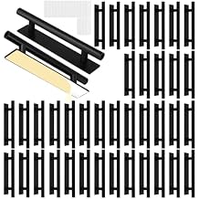 SINJEUN 50 Pack Self-Stick Push Pull Helper, Black Instant Stick On Cabinet Handle, ABS Plastic Adhesive Door Handles for Kitchen Cabinet Drawer Wardrobes Furniture