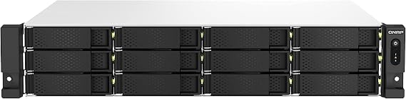 QNAP TS-1264U-RP-8G-US 12 Bay High-Speed Rackmount NAS Intel Celeron N5105/N5095 4-Core CPU, 8GB DDR4 Memory and 2.5GbE (2.5G/1G/100M) Network Connectivity (Diskless)
