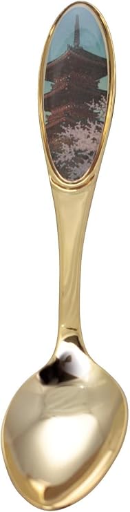 アサヒ スプーン ゴールド 全長13.6cm 日本製 浮世絵カトラリー ティースプーン単品 春の夕 UKI-TS3