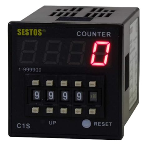 Digital Counter SESTOS C1S-R-220 AC 100-240V Maximum Speed 5kcps.Programmable Timer Relay NPN and PNP inputs can be Switched. Cycle Timer,Repeat Cycle Timer,pid Timer