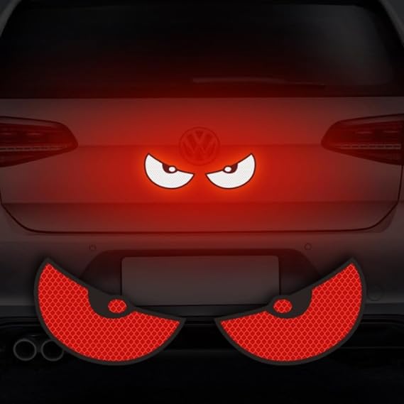 Car Reflective Stickers Decals Suitable red Eye Pattern for car Trunk Rear Tailgate Bumper car Glass Motorcycle Bicycle Helmet and More