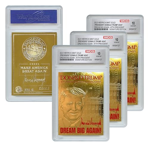 Donald Trump 2020 Keep America Great 23K Gold Signature Card GEM-Mint 10 Qty 3