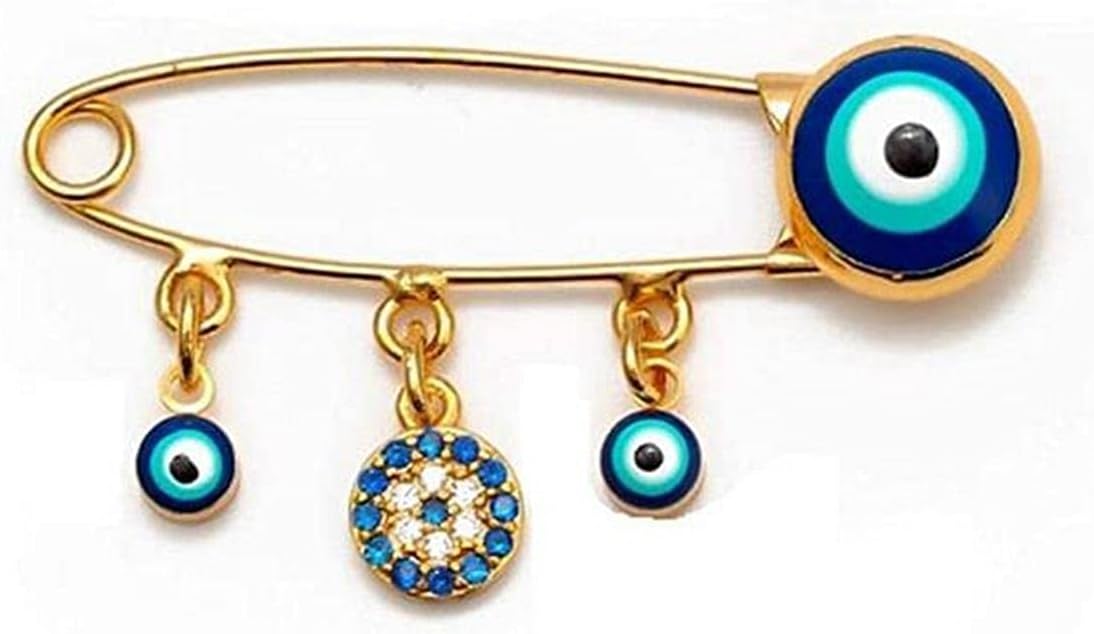 Turkey Evil Eye Brooch Pins Blue Lucky Eyeball Hands Brooch Charm Ethnic Microinlay Tiny Lapel Pin Brooches Jewelry for Men Women Vaction Gift-D