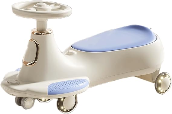 Wiggle car, Wiggle Car For Kids Ride On Toy Silent Flashing Wheel, Load-bearing Capacity 90kg For Ages 3 And Up(Sky Blue)
