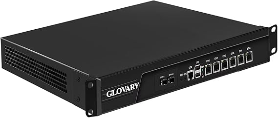 1U Rackmount Firewall i3 3110M, 2 x 82599ES 10GB SFP+, 6 x i226V 2.5GbE LAN OPNsense Hardware, U6, AES-NI, Barebone, 19" Router PC, Network Firewall Appliance, VGA, COM