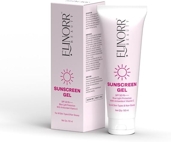 Sunscreen Gel SPF 50 PA++++ | Skin Brigthening | UVA & UVB Protection | Blue Light Protection | Vitamin C | Non-Greasy For All Skin Types