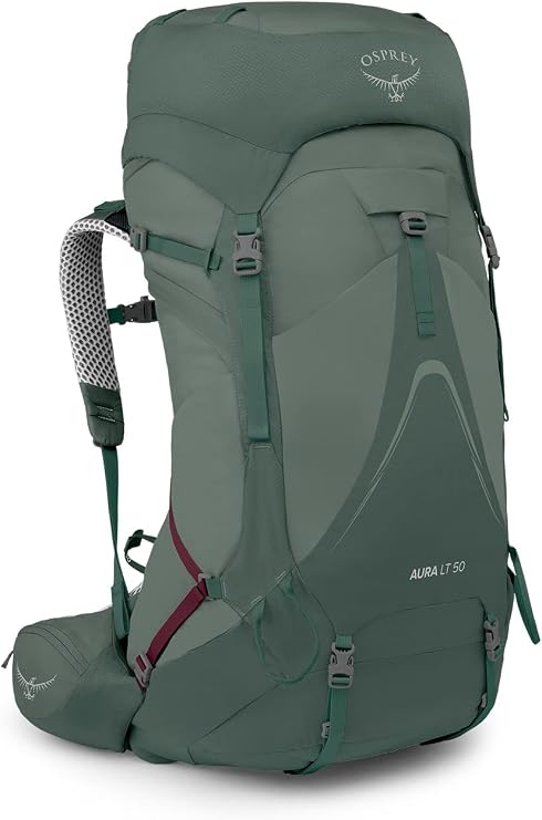 Osprey Aura AG LT 50L Women's Backpacking Backpack, Green WXS-S
