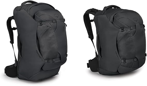 Osprey Farpoint 70L and 55L Men's Travel Backpacks Bundle, Tunnel Vision Grey