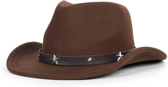 Cowboy Hat for Boys Girls Western Felt Fedora Hat for Kids 3-6 Years