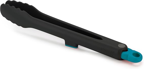 Joseph Joseph Duo Lockable Tongs Hygienic with Integrated Tool Rest & Non-Slip Feet, Suitable for Non-Stick Cookware, Heat-Resistant, BPA Free