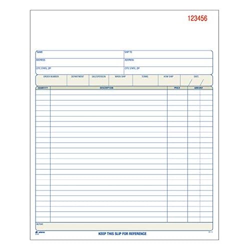 Adams Order Book, Carbonless, WhiteCanaryPink, 3-Part, 8-38 x 10-1116 Inches, 50 Sets TC8100