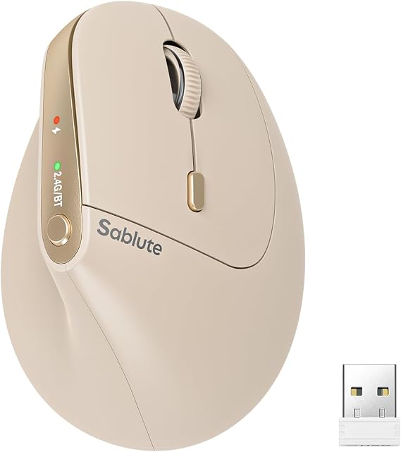 SABLUTE MAM3 Ergonomic Mouse, Bluetooth Mouse for Small and Medium Hands
